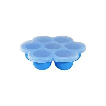 (Blå) Oppbevaringsboks for babymat, lufttett boks for frossen babymat, frysebrett for matoppbevaring, isbitbrett for baby med lokk, BPA-fri