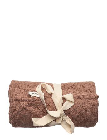 Nbnreeve Knit Blanket Home Sleep Time Blankets & Quilts Brun Lil'Atelier