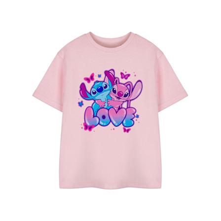 Lilo & Stitch flickor kärlek kortärmad T-shirt 9-10 år rosa Pink 9-10 Years