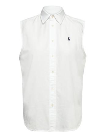 Cotton Oxford Sleeveless Shirt Tops Shirts Short-sleeved White Polo Ralph Lauren