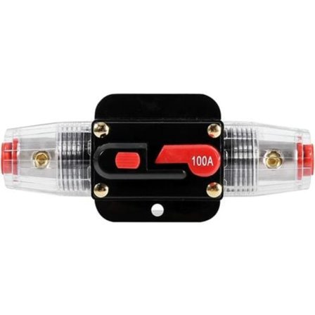 Sikringsbryter for inverter med automatisk tilbakestilling for beskyttelse av marinebiler og båter - 12V-24V (størrelse: 100A)