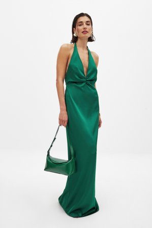 Handpicked x NA-KD Maxi robe dos nu - Robe ras de cou - Vert - EU 34