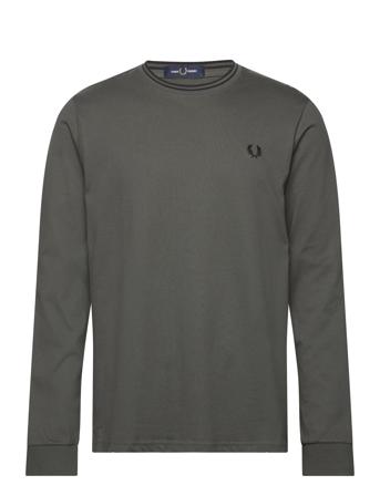 Twin Tipped T-Shirt T-shirts Long-sleeved Kakigrønn Fred Perry*Betinget Tilbud