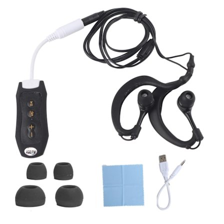 4GB IPX8 Vandtæt FM MP3-afspiller med Øretelefonklips til Dykning Sportsmusik