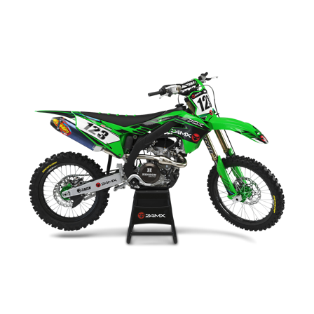 24MX GP Complete Decal Kit + Number Plate Decals - Kawasaki KDX 50 2003-2006