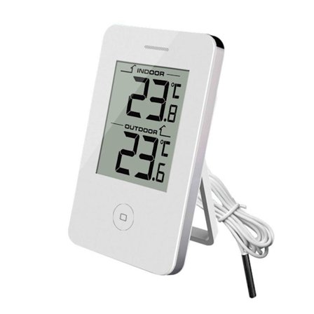 1 stk. indendørs stor skærm digital display termometer hvid