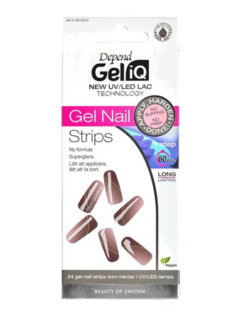 Depend Cosmetic Gel Iq Gel Nail Strips Plum Goldline - Brown - 1 ST