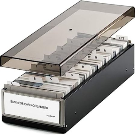 Käyntikorttikotelo pöytäkorttien lajitteluun