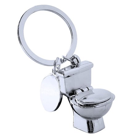 Nyhed Toiletnøglering, Mini Nøglering Sjov Nøglekæde Metal Toiletsæde Model Vedhæng Håndtaske Nøglering(6.8*2.1cm)