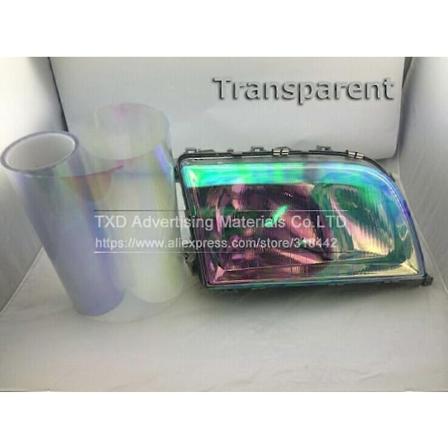 Farvebil Farveskiftende Film 1 stk. Kameleon Forlygte Baglygte Vinyl Toning Sticker Lysfilm Wrap 30X60CM/100CM-Xin transparent 30CM X 100CM