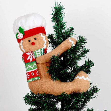 Pepperkakemann juletrepynt, morsom plysj fylt pepperkakemann klemmedekor, til juletre vinflaske gardindekorasjoner