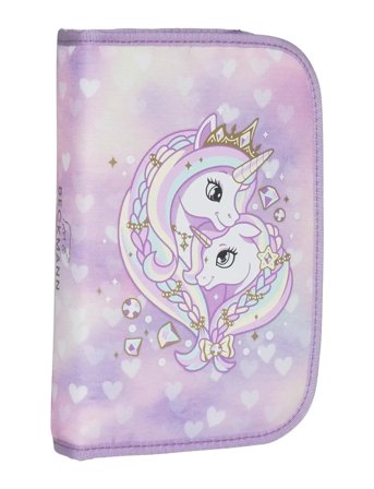 Beckmann Norway Single Section Pencil Case W/Content, Unicorn Princess Purple - Purple - ONE SIZE