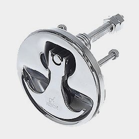 Deck fitting Roca, Ø100 mm, acid-resistant stainless steel AISI 316