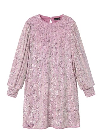 Nlfrink Ls Sequins Dress Pink LMTD