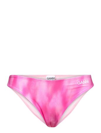 Recycled Printed Lowrise Bikini Briefs Swimwear Bikinis Bikini Bottoms Bikini Briefs Rosa Ganni