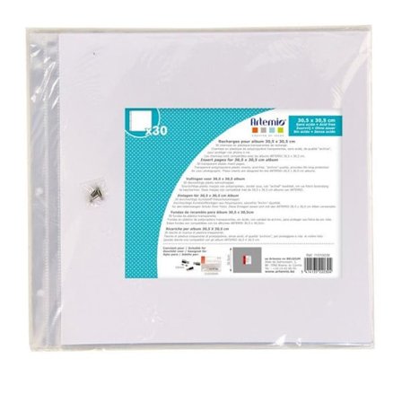 Gennemsigtige Mapper - ARTEMIO - 30,5 x 30,5 cm - 30 Ark - Syrefri - 3 Huller