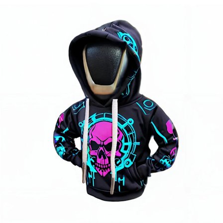 Kreativ Dödskalle Bil Växelspak Huvtröja Kläder Bil Växelspaksskydd Liten Hoodie Bil Interiör Växelspaksdammskydd
