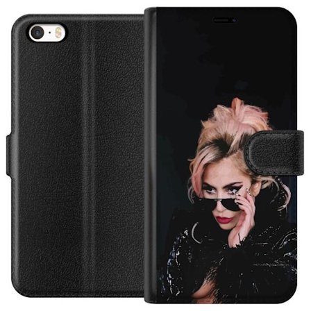 Kompatibelt Lommeboketui til Apple iPhone 5s Lady Gaga portrett med solbriller og dramatisk sminke i mørk glamorøs stil