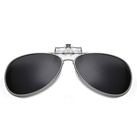 Clip-on Pilot Solglasögon Svart - Fäst på befintliga glasögon! Svart