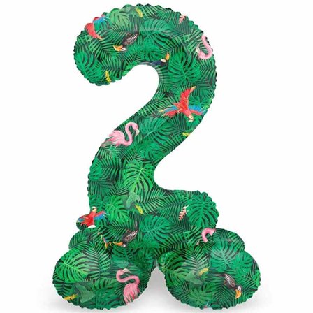 Talballon Stående Jungle Vibe 72 cm "0-9" Ciffer 2