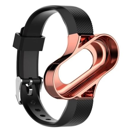 (Rosa) Armbånd med armbånd i rustfritt stål for Xiaomi Mi Band 3 Smart Tracker