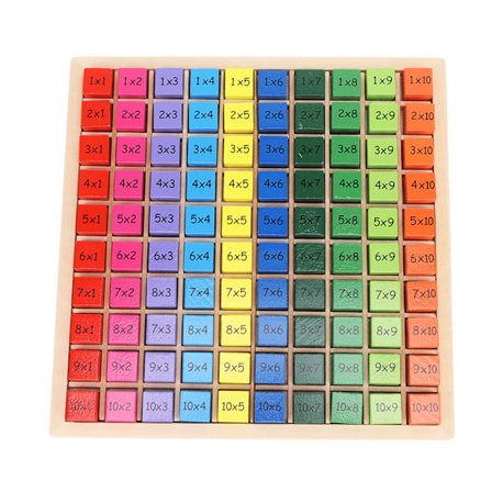 Multiplikationsbræt i træ til matematik Forbedrer intelligent farverigt multiplikationsbræt Pædagogisk spil