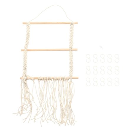 1 sæt hårbånd ophængningsstativ bomuld flettet hårklemmer opbevaringsstativ vægophængning dekoration