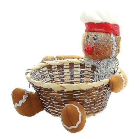 Julegodteri Kurv Oppbevaringsbeholder Dekorert med Julenissen