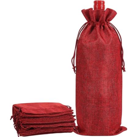 Rouge Vin 750ml Burlap Viinipussit Narulla 10 kpl