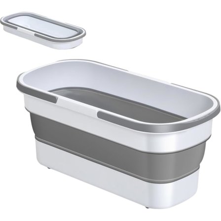 Multifunksjonell sammenleggbar mopp og oppbevaringsbøtte (56x26x21cm, Grå)