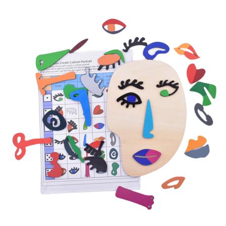 Lapsille hauska puinen Pablo Picasso Puzzle Finger Training kannettava interaktiivinen peli