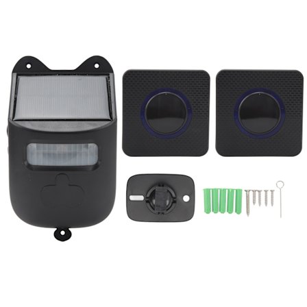 Trådløs indkørselsalarm solcelledrevet infrarød sensor dørklokke indendørs hjemmesikkerhedssystem 1 detektor 2 modtager 110-240V EU-stik