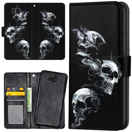 Huawei Y6 (2017) - Plånboksfodral/Skal Skulls