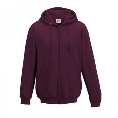 Awdis Plain Mens Hooded Full Zip Hoodie / Zoodie M Burgundy