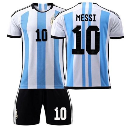 Argentina Messi Premium Fodboldtrøje 2022 med 3 stjerner