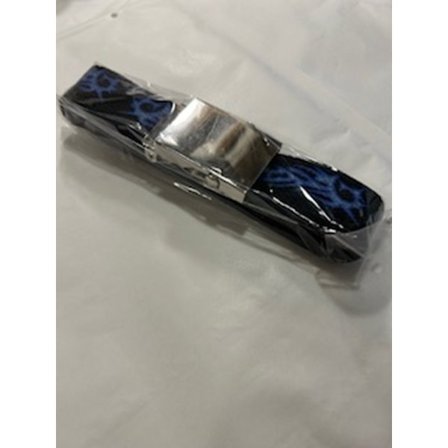 Vintage "double face" Marinblå canvas bälte med tribal mönster