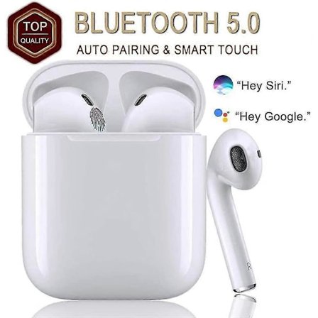 I12 Bluetooth 5.0 -kuulokkeet, 48 tunnin melunvaimennus, sisäänrakennettu mikrofoni, kosketusohjaus - valkoinen