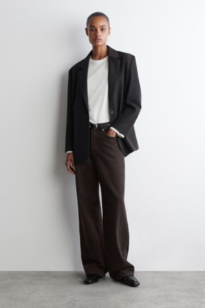 COS Women's Rounded Jersey Top in White