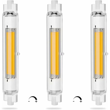 R7S LED 118mm Dimbar 20W Energibesparende COB LED-pære R7S tilsvarende J118mm 200W halogenlampe, Varm hvit 3000K, Ingen flimmer, 2000LM, 360° stråle 
