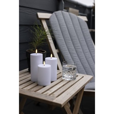 Coz utendørs blokklys, 3D flamme, hvit, 3-pakning inkl. fjernkontroll—pa