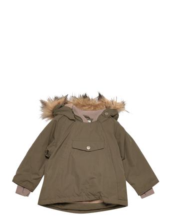 Wang Winter Jacket Fake Fur Outerwear Shell Clothing Shell Jacket Khakigrønn Mini A Ture