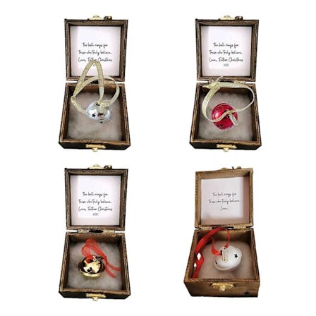Magisk Juleklokke Vintage Jernklokke Dekor Jule Souvenir Klokke i Treboks for Tre Hjemmefester Dekor