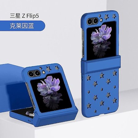Z Flip 5-deksel, deksel kompatibel med Samsung Galaxy Z Flip 5 med hengselbeskyttelse og stjerneformet kjølehull
