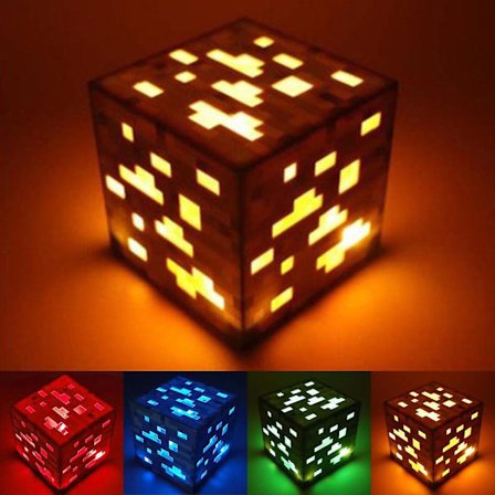Minecraft Miners Lamp Pixel Cube Rechargeable Decorative Night Light