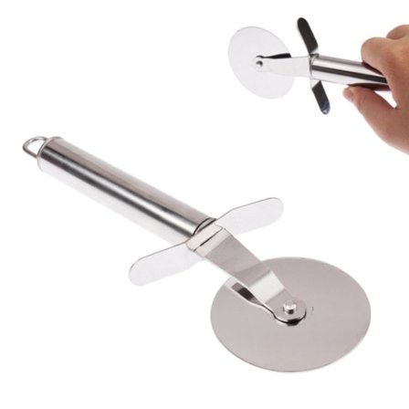 Pizzakutter / Pizzaskjærer - Skjærer i rustfritt stål sølv