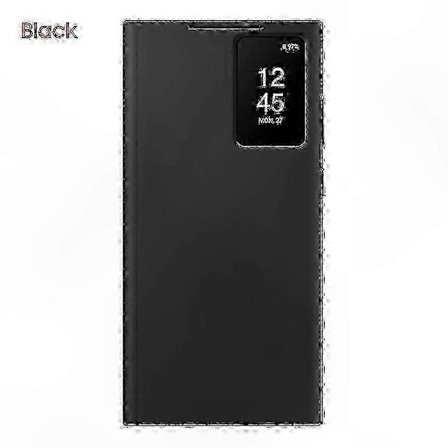 Smart View Plånboksfodral för Galaxy S23 Ultra, Stilrent S-View Telefonskal med Funktionell Design, Slitstarkt Skyddsfodral i Svart, Modell SZRH A-S