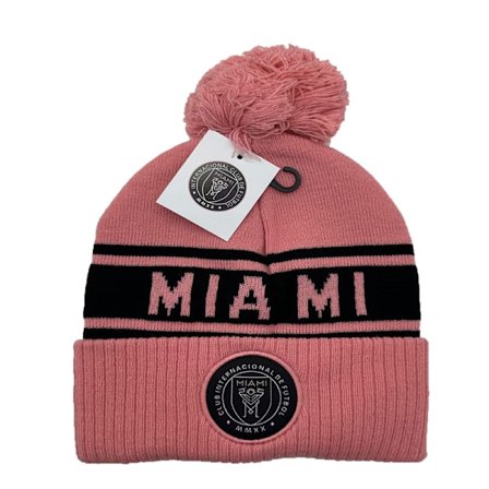 Gos- Winter cold and warm football fan knitted embroidered hat Miami pink
