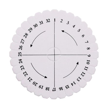 Kumihimo-skive, skiveplate, kjedeknuteperler, perler, håndvevingsplate