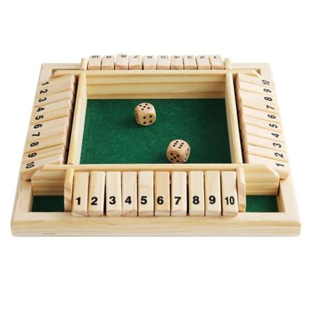 Træ terningespil, klassisk brætspil, træspil med 2 terninger,