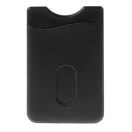Kortlomme i skinn til mobil - Svart